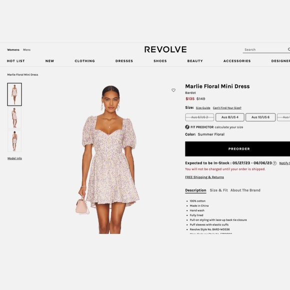 Bardot Marlie Ditsy floral print Mini Dress in Summer Floral Size XL - Picture 8 of 8